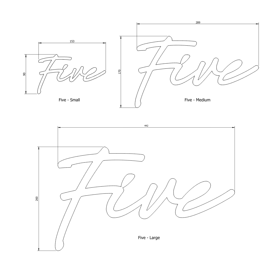 FIVE - Ready Made House Number Sign