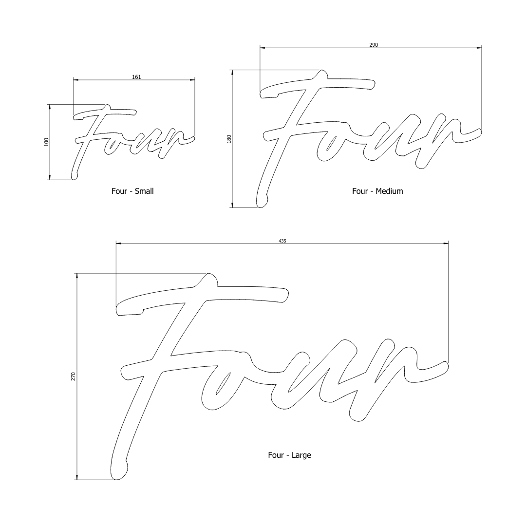 FOUR - Ready Made House Number Sign