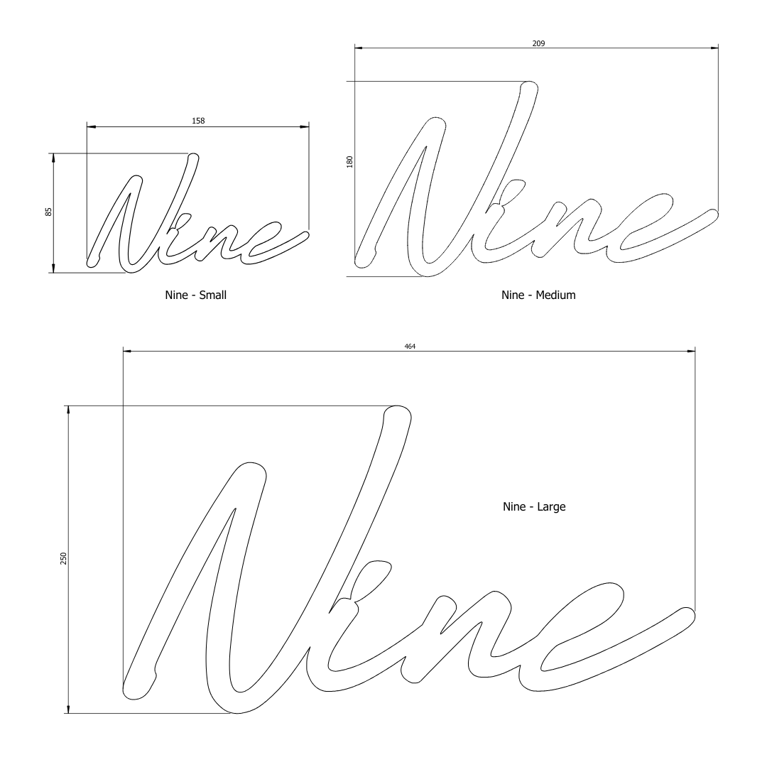 NINE - Ready Made House Number Sign