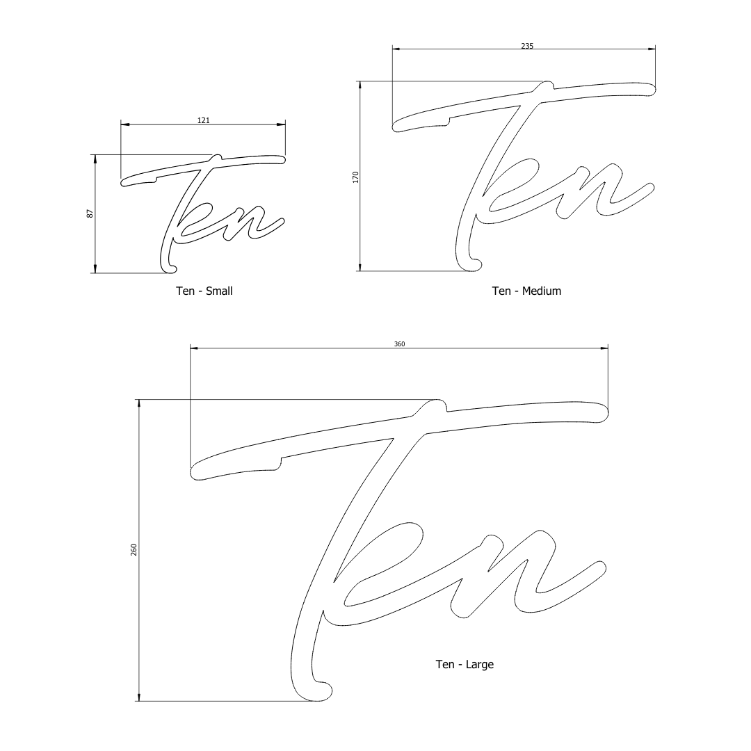 TEN - Ready Made House Number Sign
