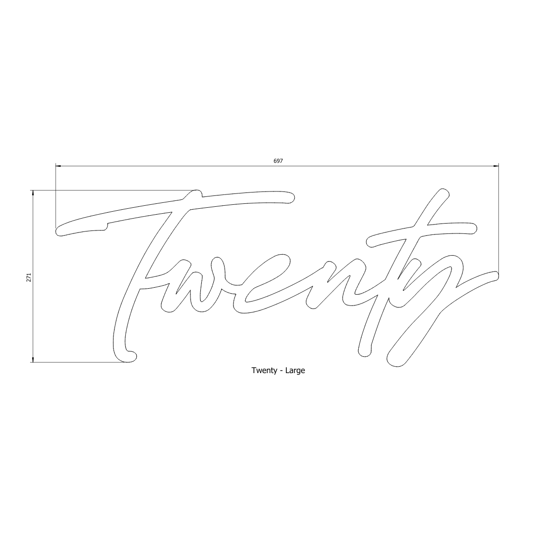 TWENTY - Ready Made House Number Sign
