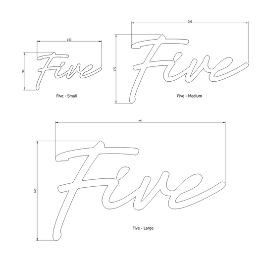 FIVE - Ready Made House Number Sign