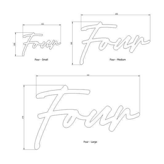 FOUR - Ready Made House Number Sign