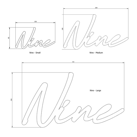 NINE - Ready Made House Number Sign