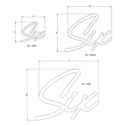 SIX - Ready Made House Number Sign