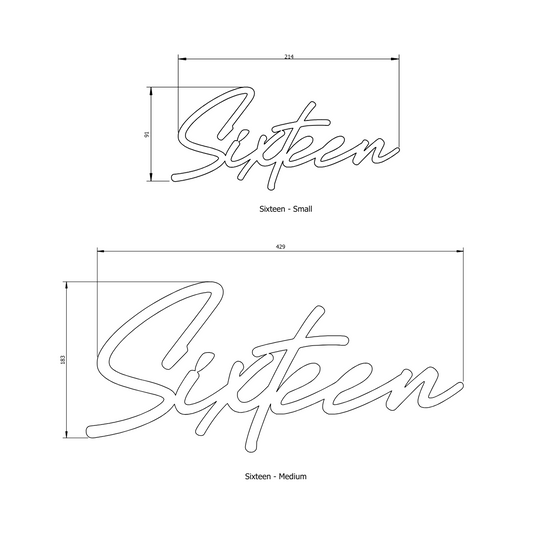 SIXTEEN - Ready Made House Number Sign