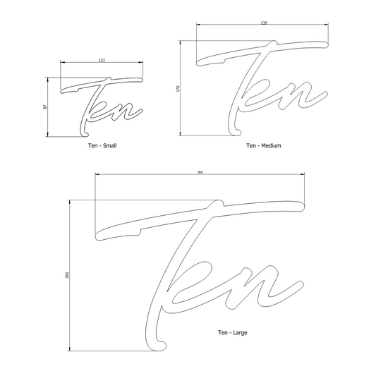 TEN - Ready Made House Number Sign