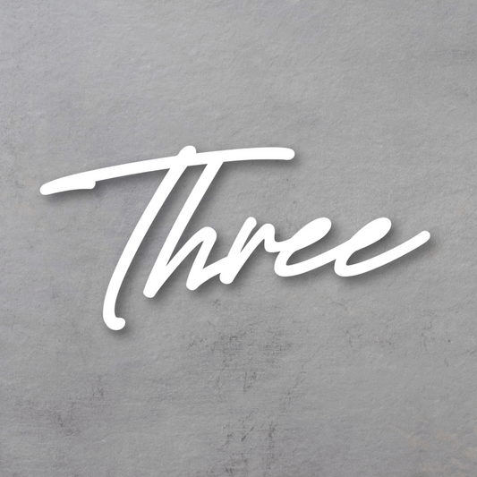 THREE - Ready Made House Number Sign